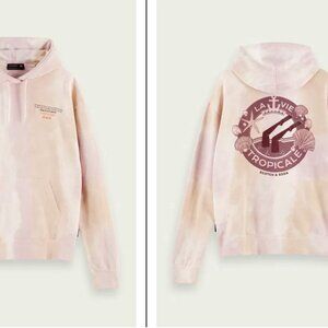 Scotch & Soda - Graphic Hoodie - Pink Tye Dye - Size M